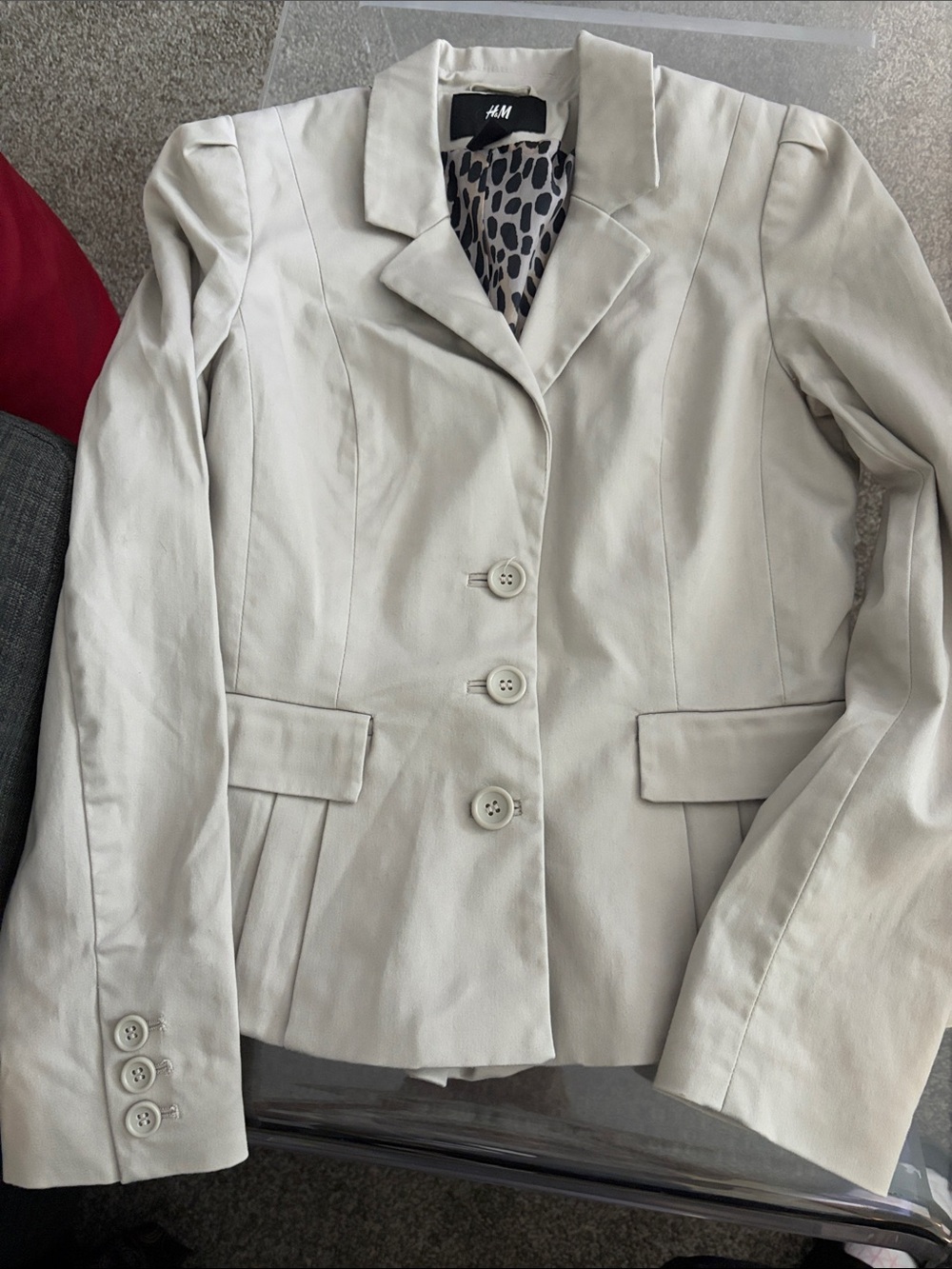 H&M Light Cream Women's Tailored Blazer